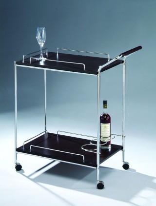 Wood Wine Trolley Cart - SA045B black | 